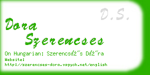 dora szerencses business card